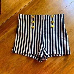 Forever 21 striped pinup sailor shorts